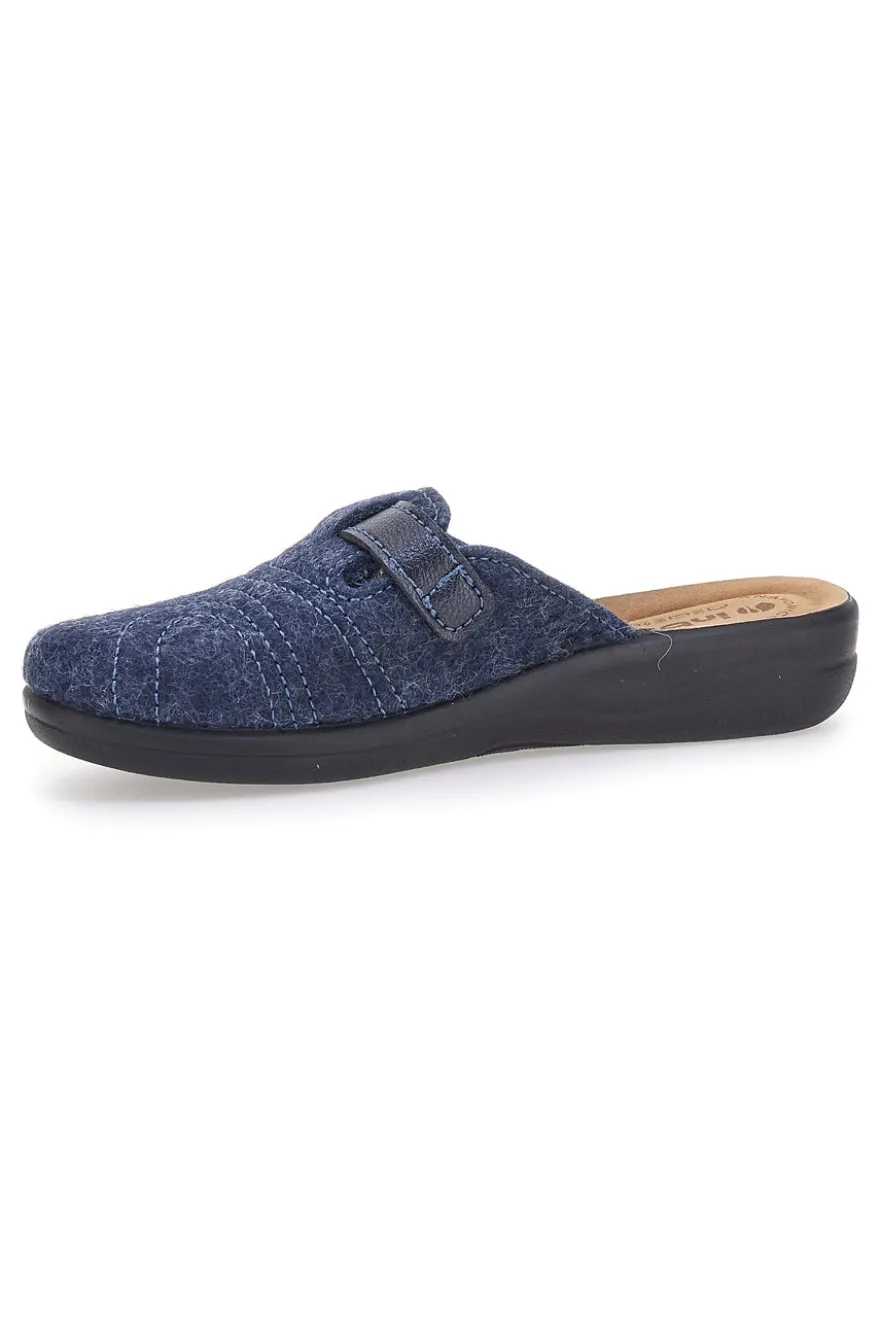 Pantofole blu con fibbia e plantare comfort Inblu 50 CF