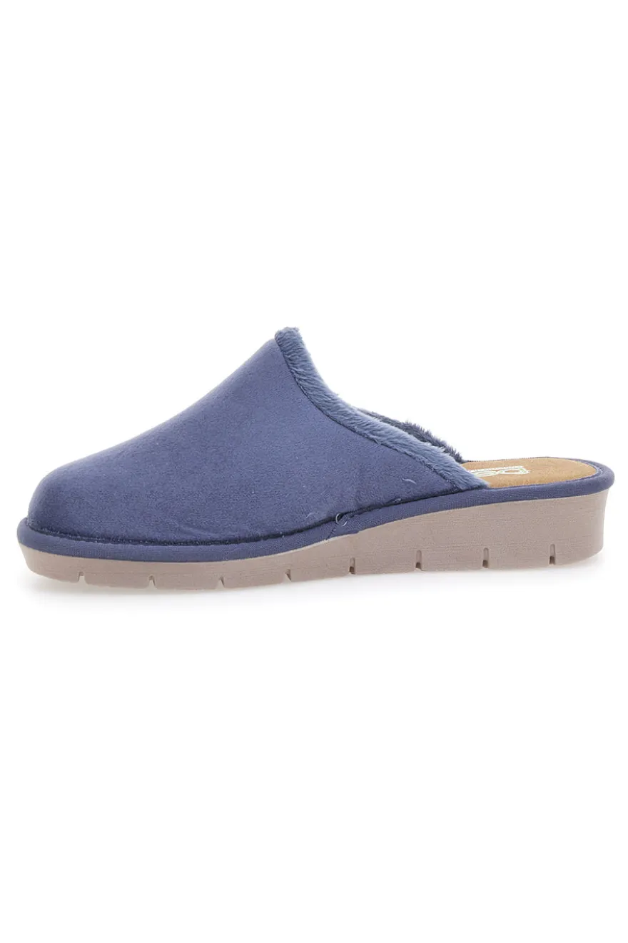 Pantofole blu con ricamo Beego 7306