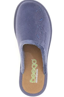 Pantofole blu con ricamo Beego 7306