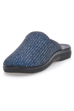 Pantofole blu con tessuto lavorato e plantare anatomico Inblu 16 DG