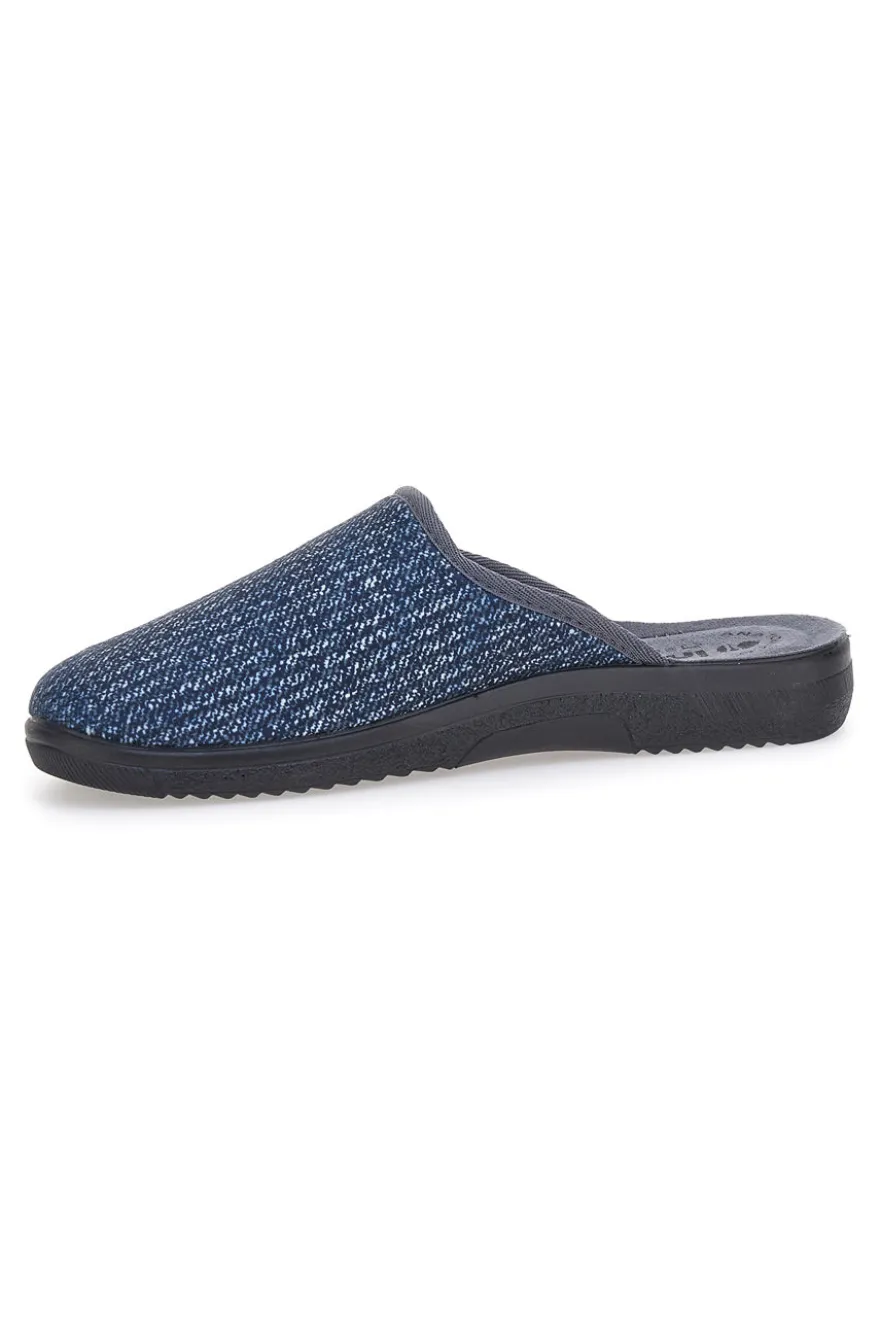 Pantofole blu con tessuto lavorato e plantare anatomico Inblu 16 DG