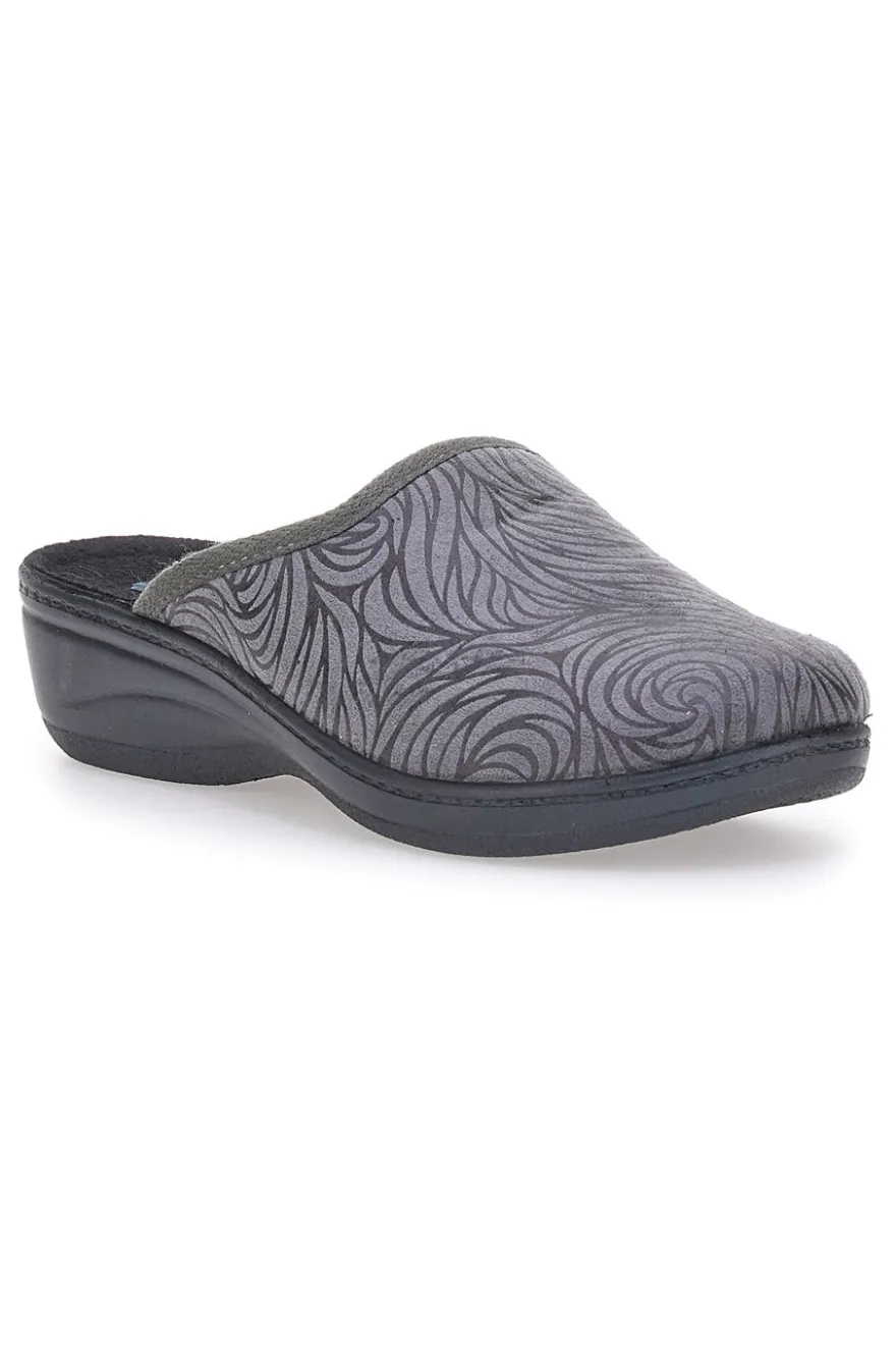 Pantofole grigie con fantasia circolare INBLU 76 LY