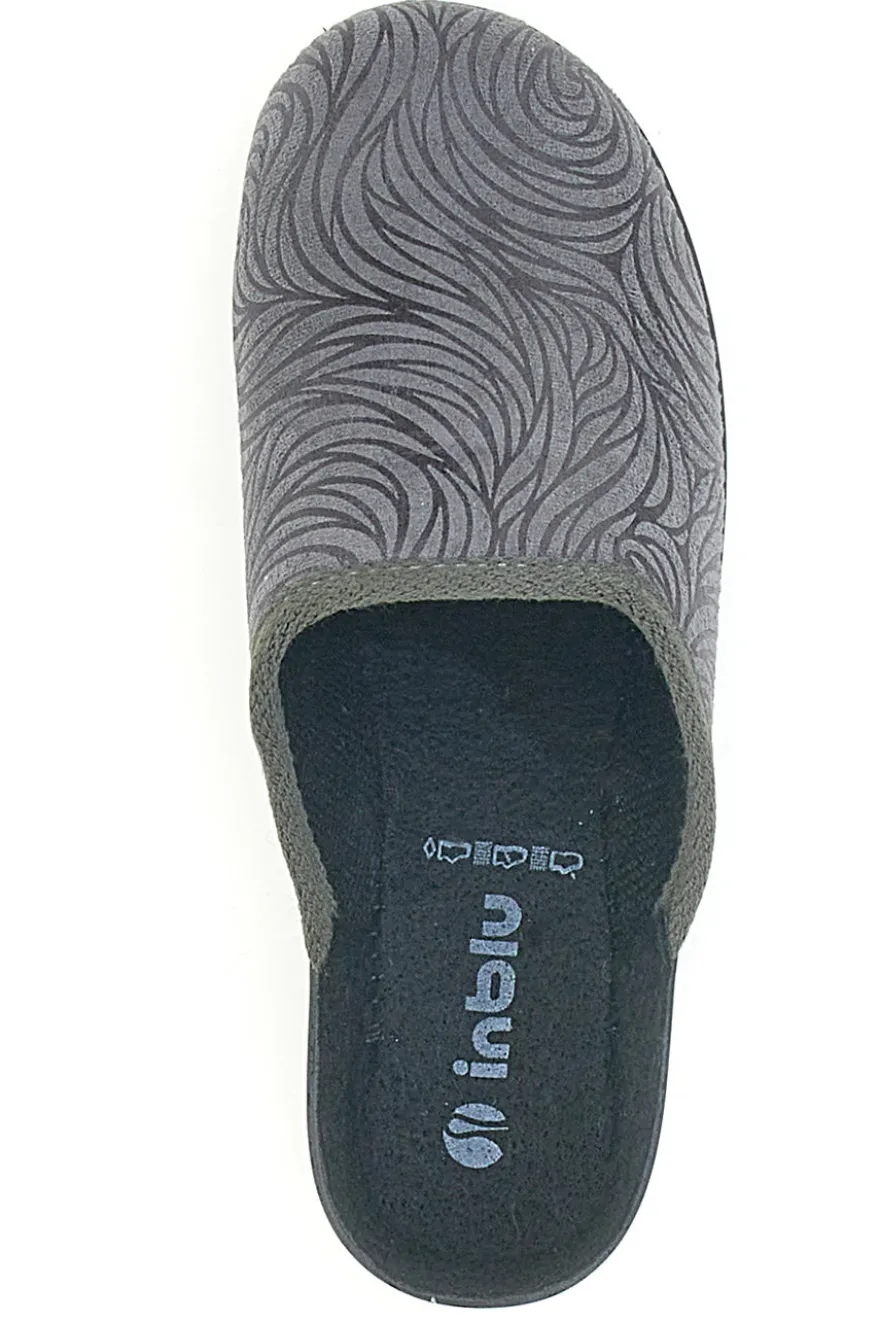 Pantofole grigie con fantasia circolare INBLU 76 LY
