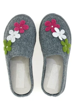 Pantofole Grigie con Fiori DOLCE VITA 045