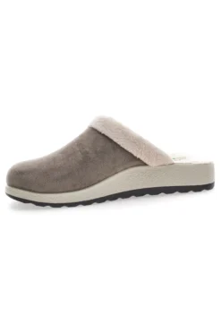 Pantofole marroni con bordo in pelo e suola comfort Fly Flot 90510X20PM