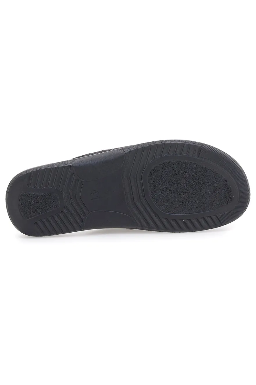 Pantofole nere con inserti a quadri e plantare anatomico Inblu 17 DG