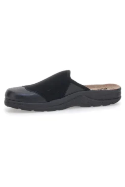 Pantofole nere con suola in vera pelle BIO UP 641