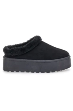 Pantofole Sabot nere con pelo con platform Pittarello Love PK1913A