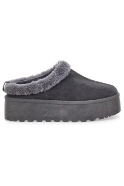 Pantofole Stivaletti con Pelo Grigie Con Platform Pittarello Love 1913