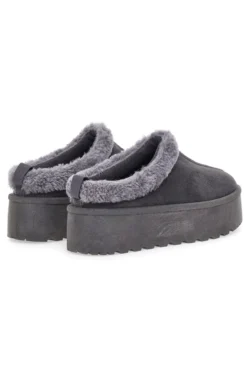 Pantofole Stivaletti con Pelo Grigie Con Platform Pittarello Love 1913