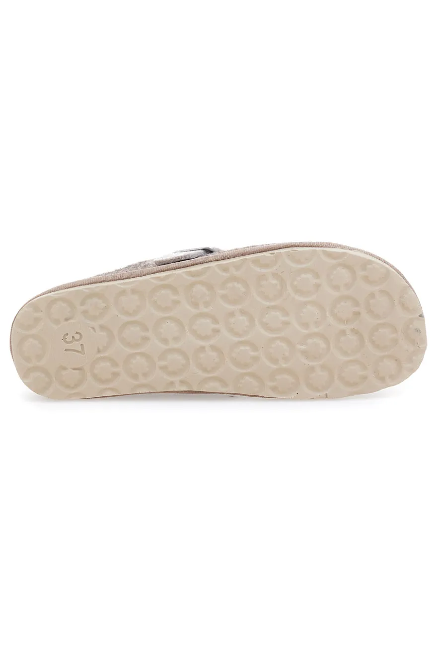 Pantofole Tortora con fibbia e sottopiede estraibile INBLU 38 cs