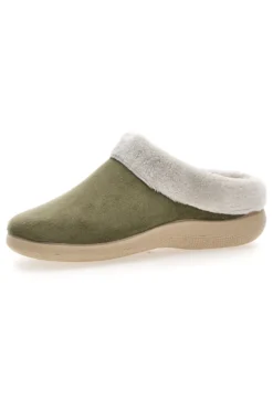 Pantofole verdi con bordo in pelo Dorea SE350