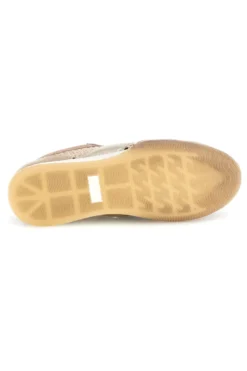 Perforierte Schnürschuhe in Beige mit laminierten Einsätzen Me & me TW26S5813803