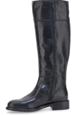 Pittarello Class LFL2543 schwarze Stiefel aus echtem Leder mit goldenem Reißverschluss und Schnalle