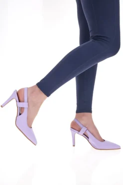 Pittarello Elite 006 Lilafarbene Slingback-Pumps aus Mikrofaser
