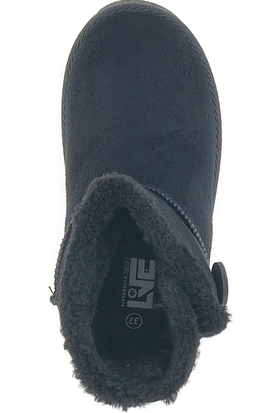 Pittarello Love PK1714B schwarze Stiefeletten mit Zierknopf und Fellfutter