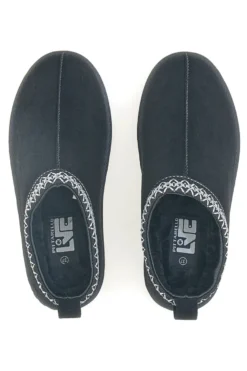 Pittarello Love PK1859C schwarze Hausschuhe mit verziertem Profil und Pelzinnenseite