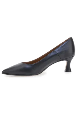 Pittarello Plus 555 Schwarze Pumps aus Leder mit mittlerem Absatz, hergestellt in Italien