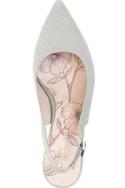 Pittarello Romantic 54366 silberne Glitzer-Slingback-Pumps
