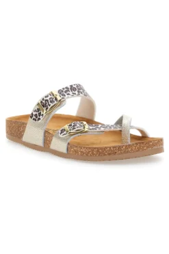 PITTARELLO TIERRA 335A312SR Platin Flip-Flop-Hausschuhe mit Fußriemen