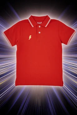 Pitt Kids Rotes Poloshirt mit weißen Rändern PT-B-PL-05031