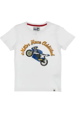 Pitt Kids T-Shirt und Shorts Set 03073 Weiß und Blau