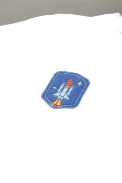 Pitt Kids Weißes T-Shirt mit aufgestickter Rakete PT-BT-05026