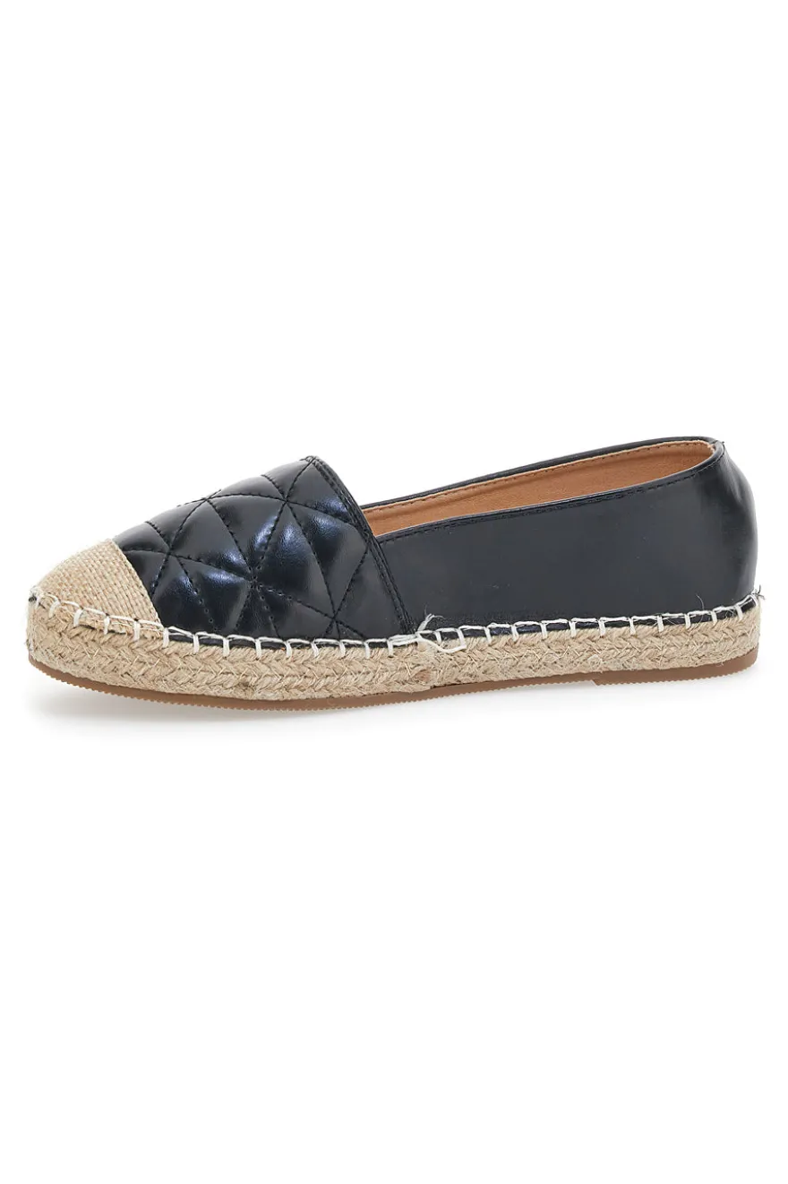 Plocadi 17661 Schwarze gesteppte Espadrilles
