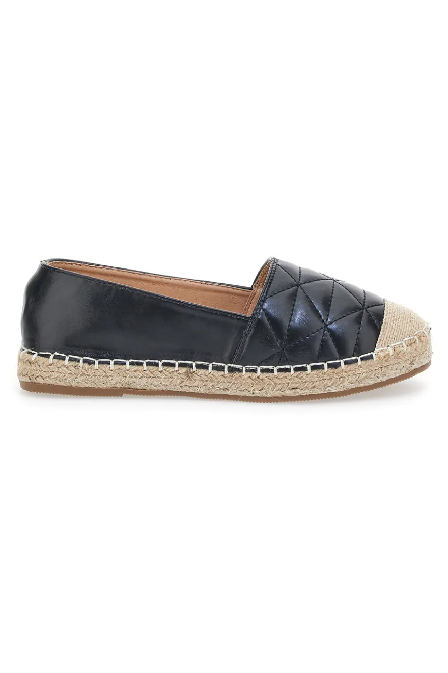 Plocadi 17661 Schwarze gesteppte Espadrilles