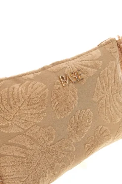 Pochette beige fantasia floreale con frange Basile CLASSBA22209