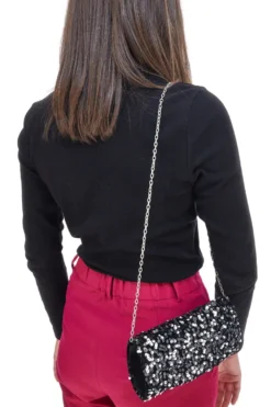 Pochette Coveri Collection Sera Nero Paiettes
