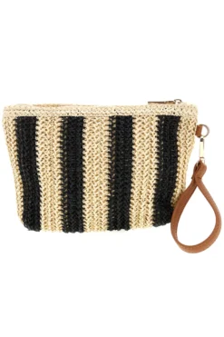 Pochette mare beige e nera a righe Basile BA27411