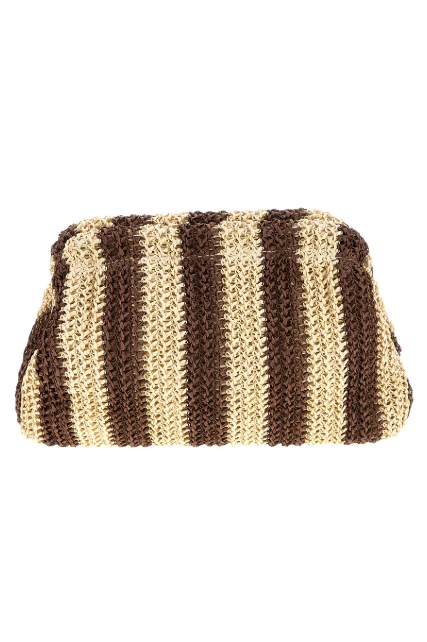Pochette mare beige marrone intrecciata a righe Basile CLASS BA27411