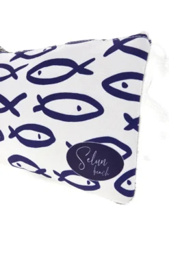 Pochette Mare Bianca con Stampa Pesci Selun beach SUI 261021