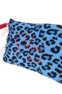 Pochette Mare Blu con Stampa Animalier Selun beach 261005
