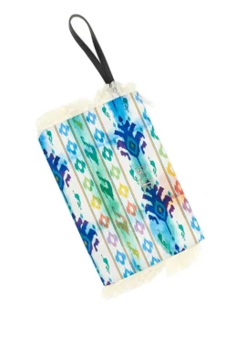 Pochette mare multicolor con frange in tessuto leggero Basile BA26433