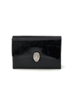 Pochette nera con fibbia gioiello Nbg SERA/3512