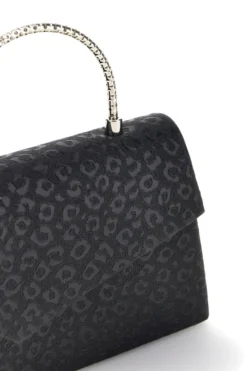 Pochette nera con texture all over e catena Nbg SERA/3488