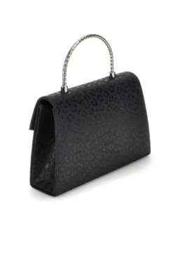 Pochette nera con texture all over e catena Nbg SERA/3488