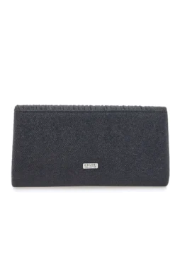 Pochette Nera Effetto Brillantinato con Calamita e Tracolla Rimovibile COVERI COLLECTION 0149-F