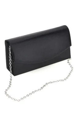 Pochette Nera in Raso con Tracolla a Catena Coveri Sera 099 7