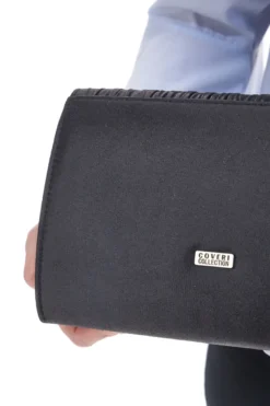 Pochette Nera Satinata con Tracolla Coveri Collection 0189