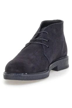 Polacchine blu in pelle scamosciata con suola in gomma Pittarello Focus 550