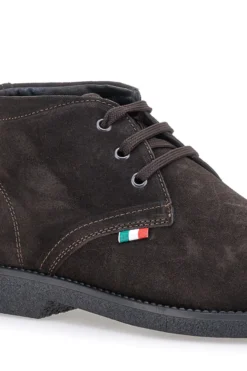 Polacchini marroni in camoscio con bandierina tricolore Pittarello 2810