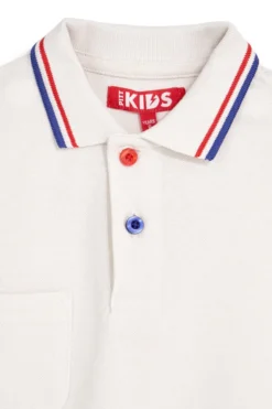 Polo bianca con colletto a contrasto Pitt kids Pt-b-pl-9053