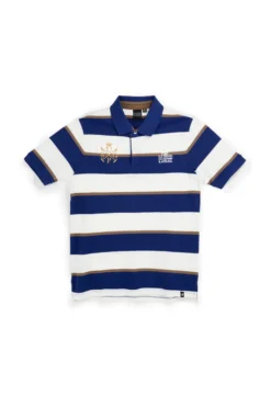 Polo blu e bianca a righe 100% cotone U.s. grand polo US61515M