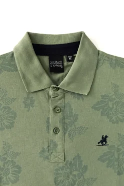 Polo verde floreale 100% cotone U.s.grand polo US61514