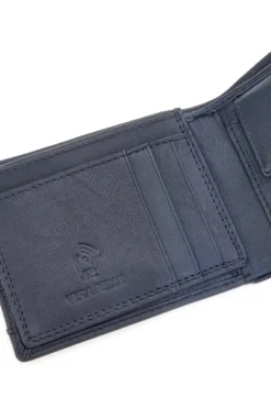 Portafoglio blu in vera pelle con protezione RFID Lancetti LL25W-768-44