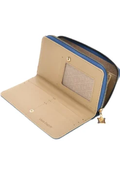 Portafoglio Lungo Blu con Texture Floreale e Zip Laura biagiotti LB26S-506-67