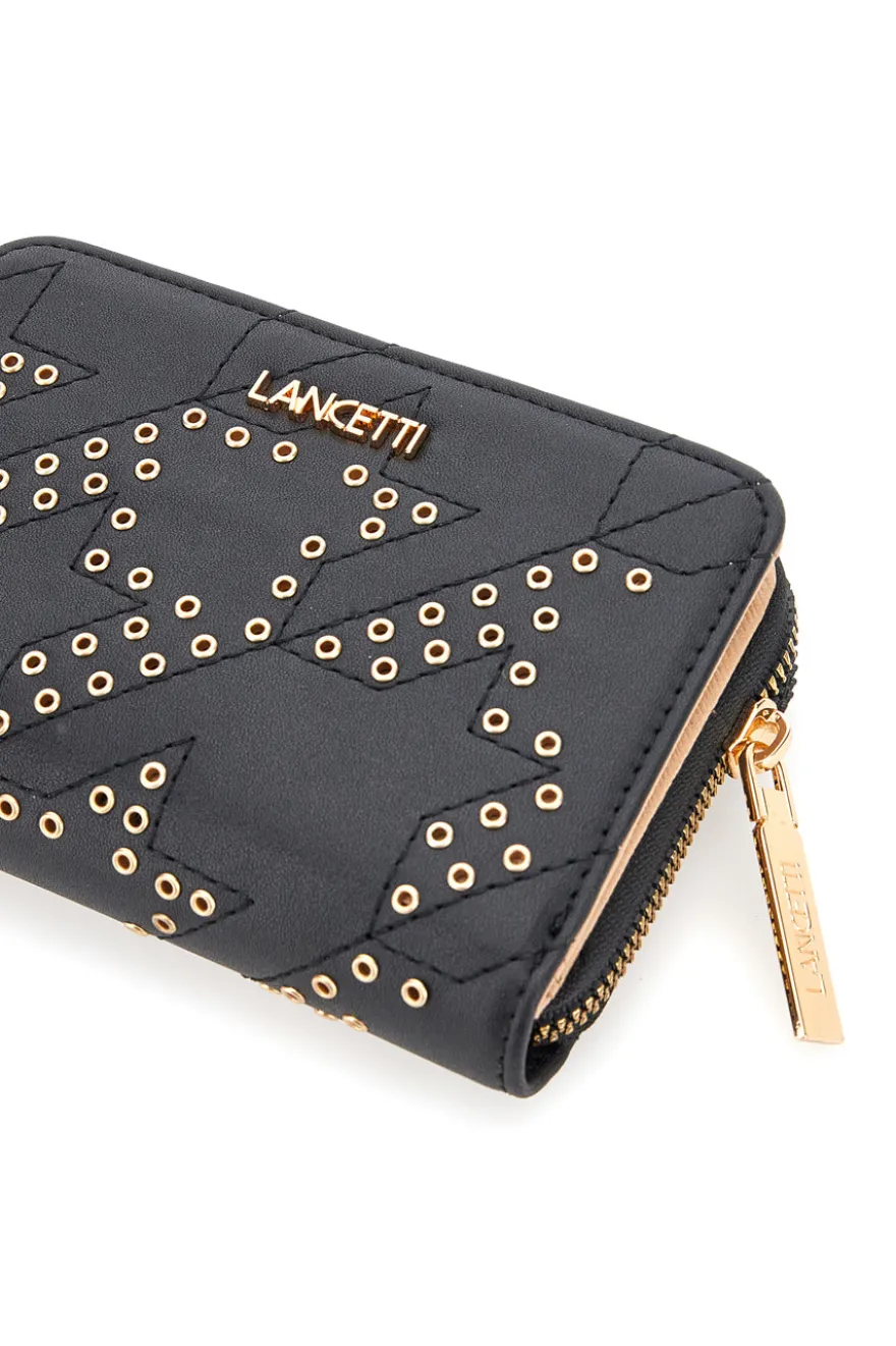 Portafoglio Nero Con Dettagli Oro Lancetti Norvil 508-84